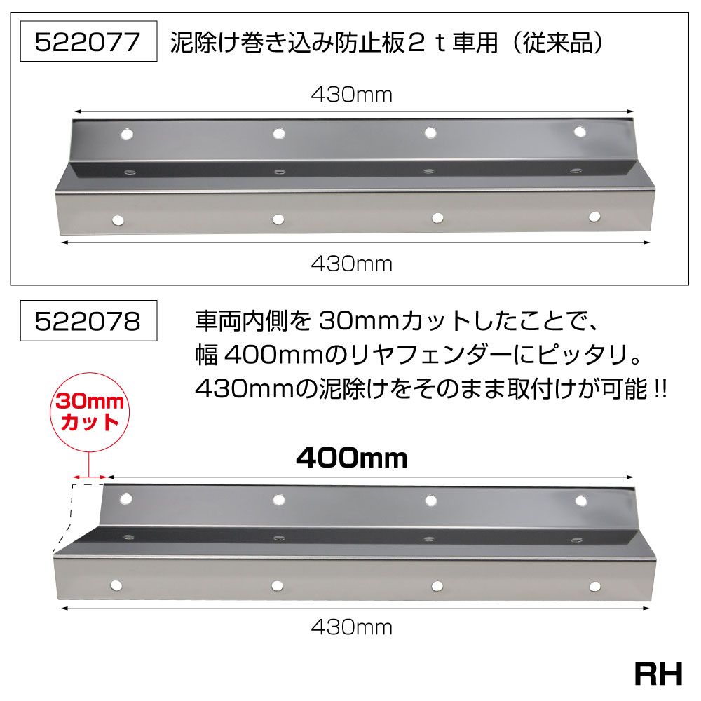 ドロヨケ巻込防止板 400X50 2枚入 2tピッタリサイズ 画像3