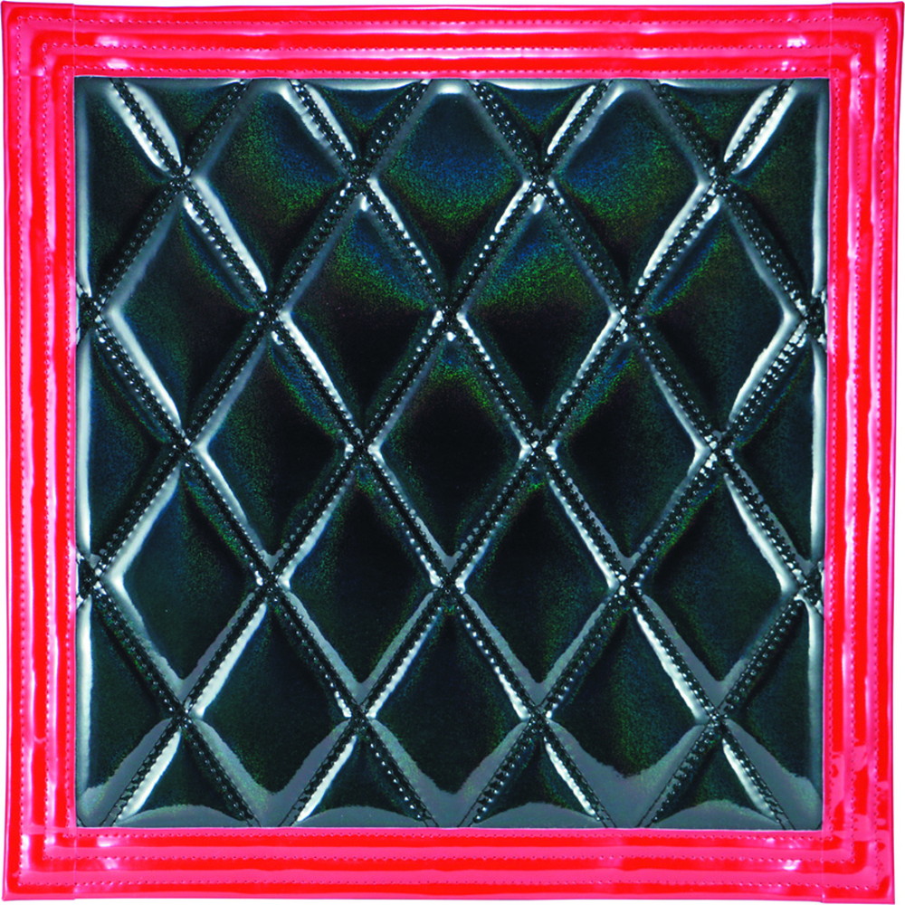 ウレタンイリドロヨケ 綺羅 500X500 クロ/アカライン