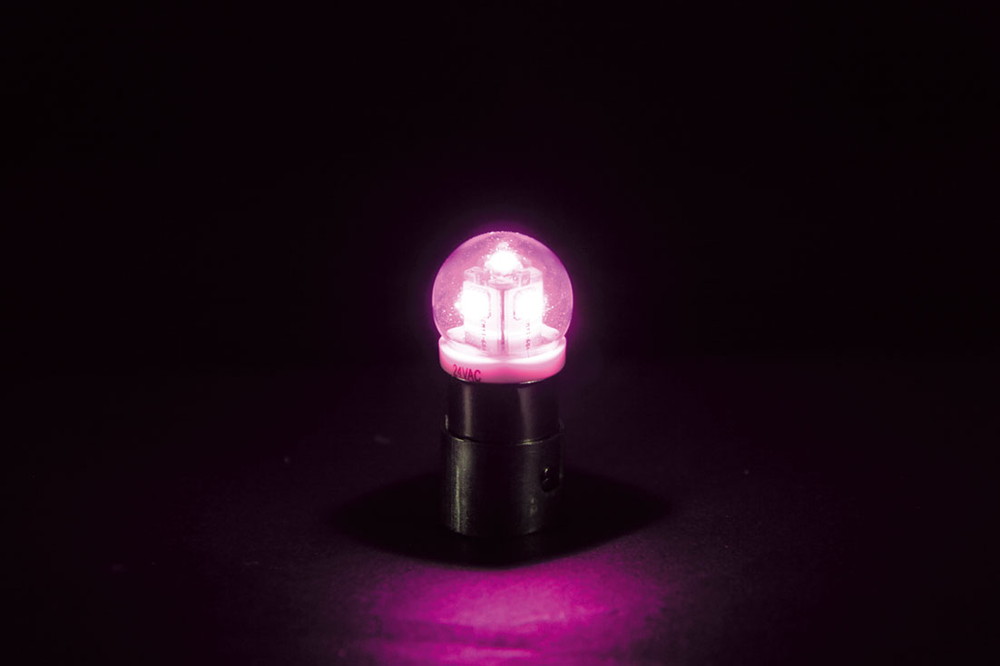 電球型LED5バルブ 24V BA15S ピンク 画像2