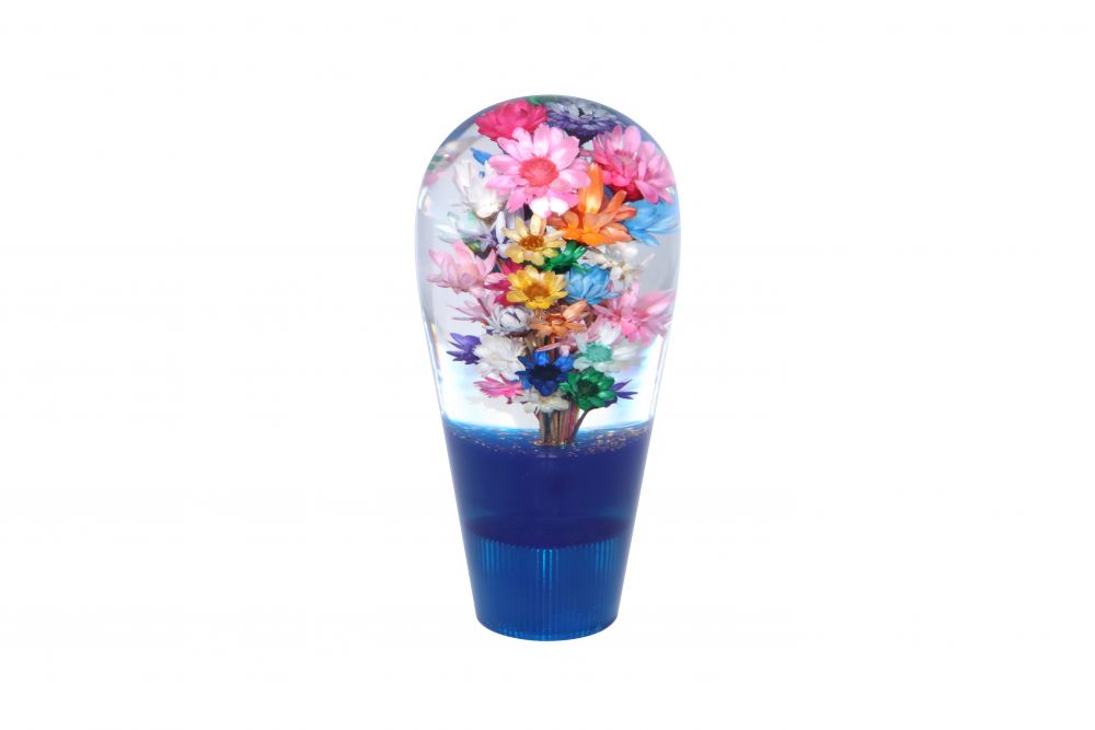 水中花シフトノブ 電球型 ブルー 3AD