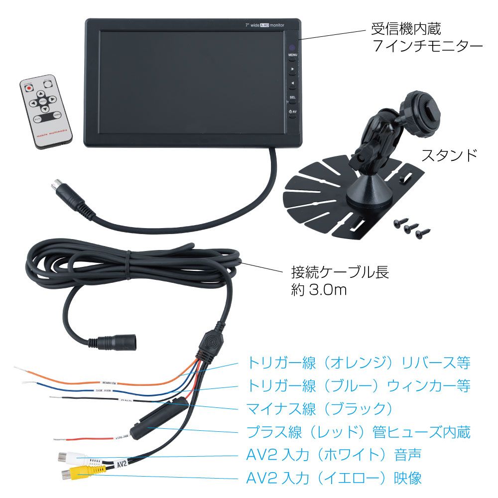 NEW超広角無線カメラ&モニターセット GX-404AHD 画像2