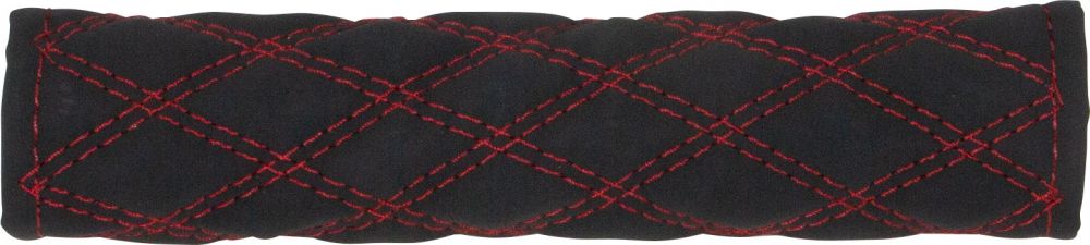 アシストグリップカバーWステッチ ヌバック ブラック/赤糸
