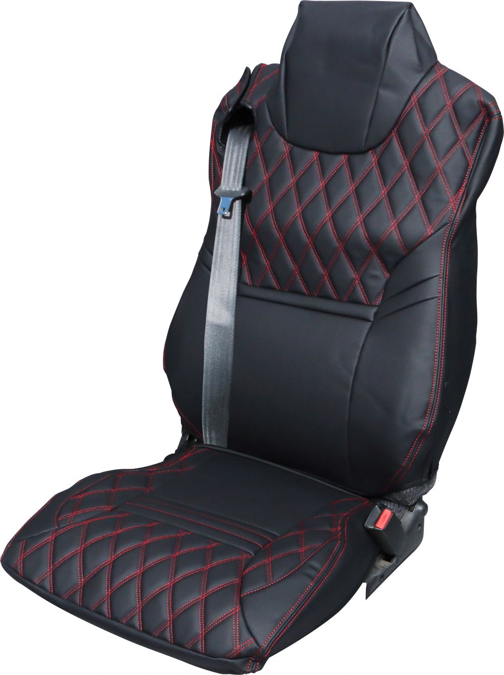 COMBI車種別シートカバー Pクオン高機能シート 黒/赤糸 画像2