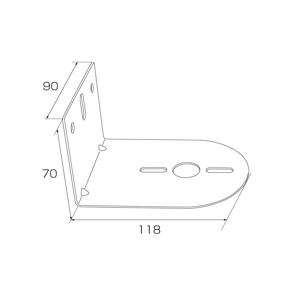 バスマーカー取付ステー L型 90x70x120 画像3