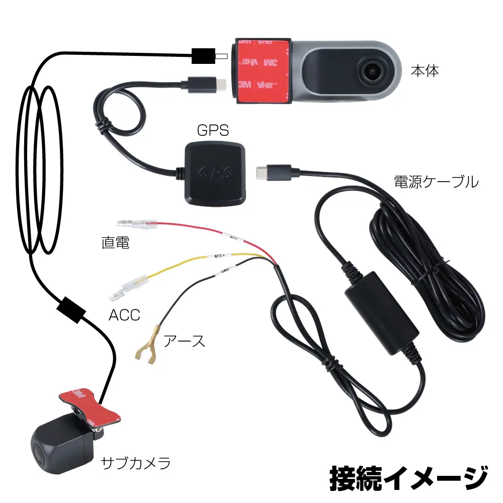 フルHD/WiFiレコーダーD125+GPSアンテナ+SD32GB+サ 画像3