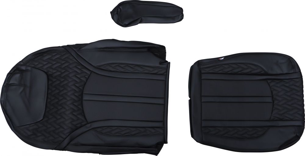 DXシートカバー Fit NEWスーパーグレート 黒/黒糸 画像2