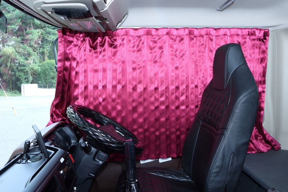 トラックカーテンりらか 仮眠用カーテン ワインレッド 画像4