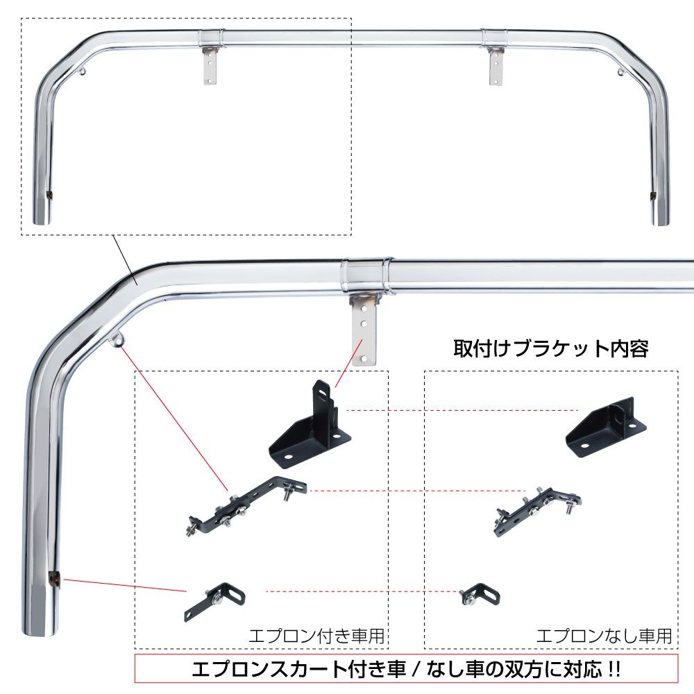17スーパーグレート 八角パイプバンパー 3点セット 高床車 画像2